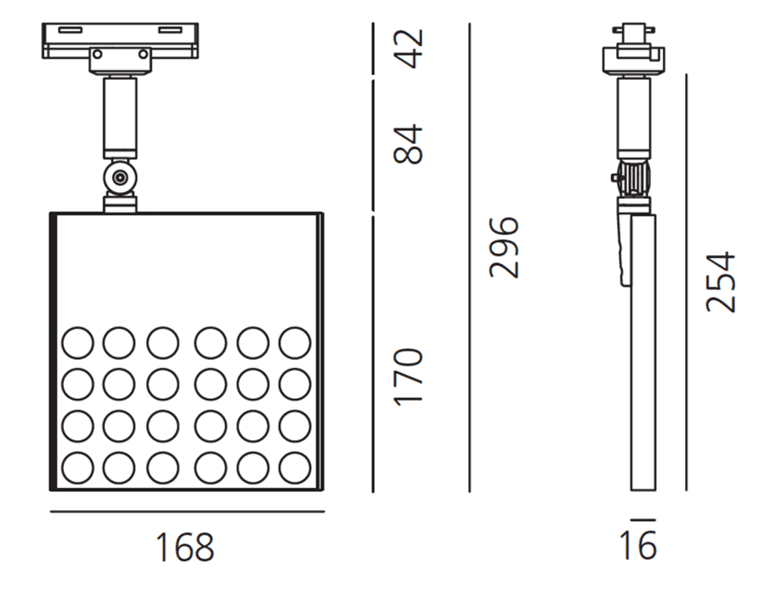 Трековый светодиодный светильник Artemide Architectural Pad Square Track - 29W 3000K - 12° Artemide Architectural