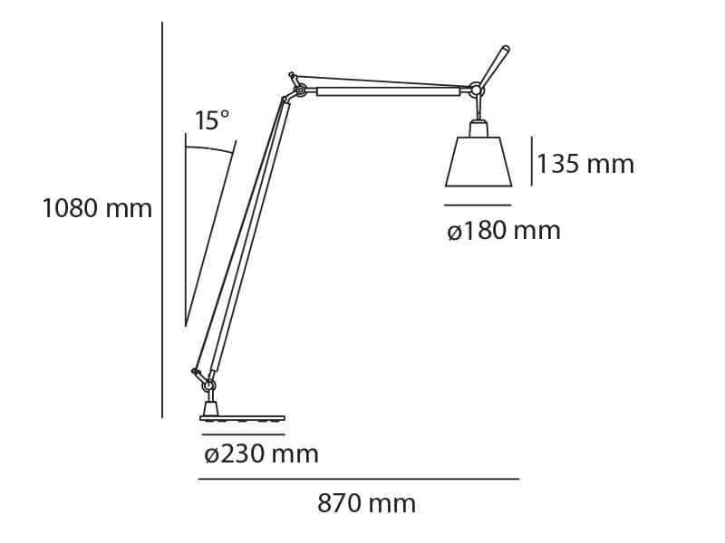 Торшер Artemide Tolomeo basculante lettura - Parchment Diffuser 180 Artemide