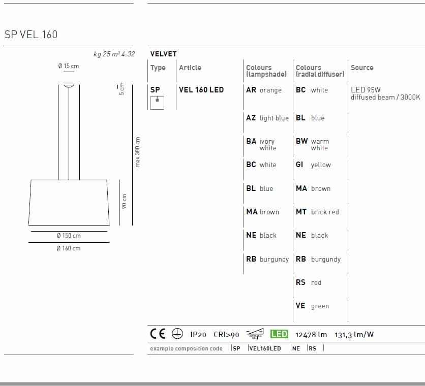 Подвесной светильник Axo Light (Lightecture) Velvet SPVEL160 LED Axo Light (Lightecture)