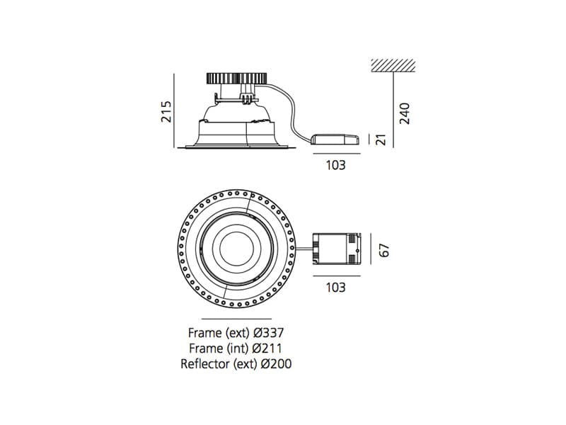 Встраиваемый в потолок светильник Artemide Architectural Luceri LED trimless Rounded edge trim Artemide Architectural