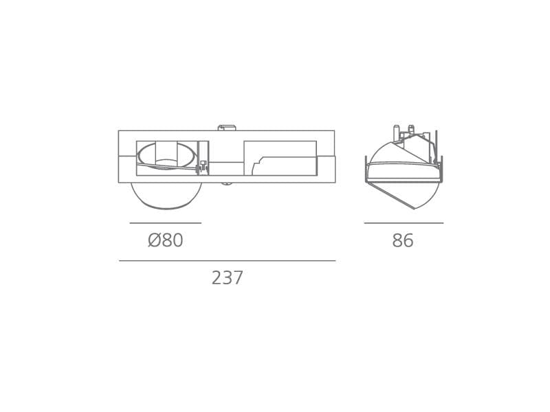 Встраиваемый в потолок светильник Artemide Architectural Nothing 86 System Spotlights Artemide Architectural