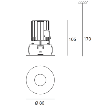 Встраиваемый в потолок светильник Artemide Architectural Rastaf 86 Led Artemide Architectural