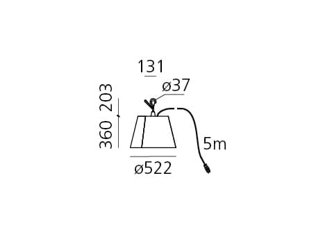 Подвесной светильник Artemide outdoor Tolomeo Paralume Outdoor Hook Artemide outdoor