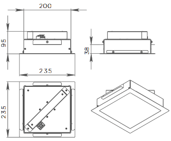 Встраиваемый светодиодный светильник downlight Ферекс ДВО 02-22-50 Ферекс