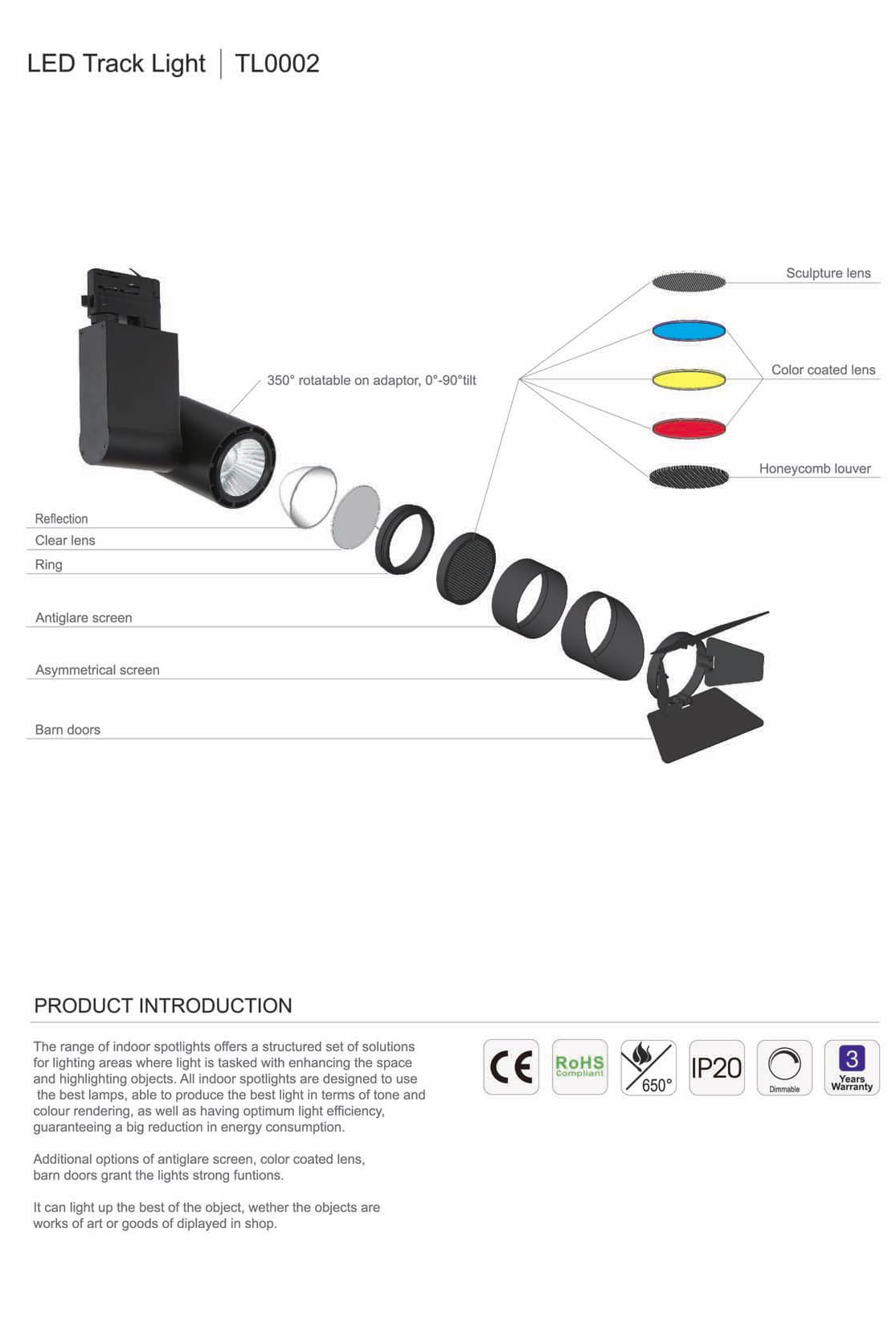 Трековый светодиодный светильник Limex Commeicial Track Light TL0002B Limex