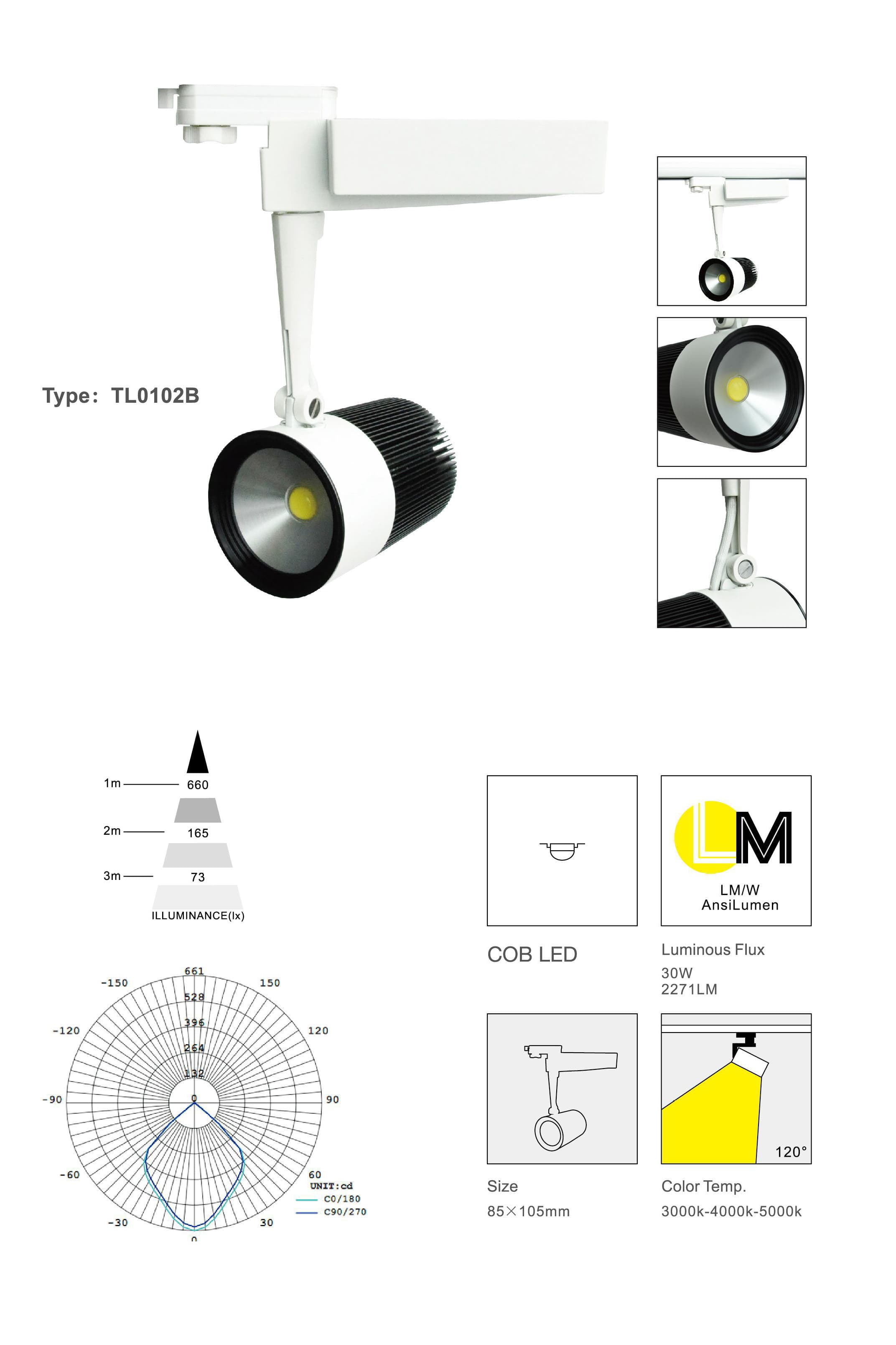 Трековый светодиодный светильник Limex Commeicial Track Light TL0102B Limex