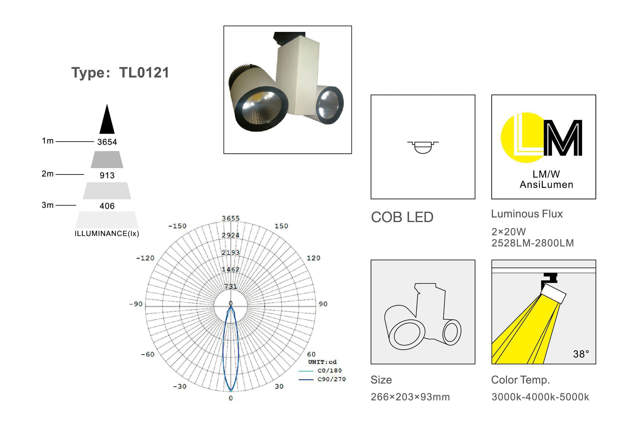 Трековый светодиодный светильник Limex Commeicial Track Light TL0121 Limex