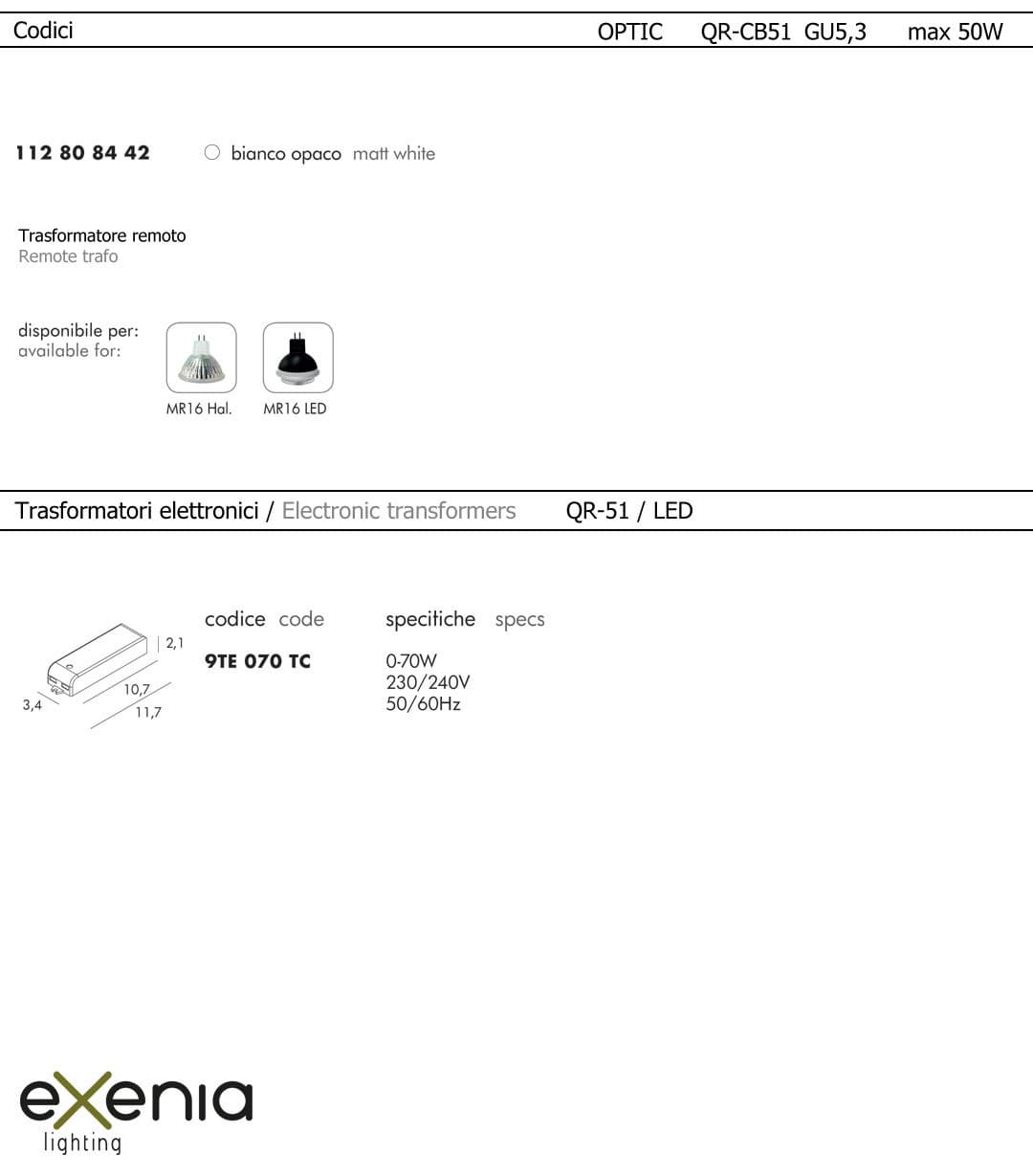 Встраиваемый в потолок светильник Exenia OPTIC 112808442 Exenia