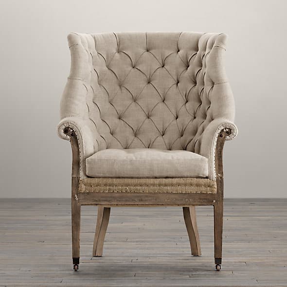 Restoration Hardware Deconstructed 19th C. English Wing Chair