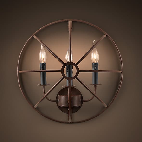 Настенный светильник Restoration Hardware Foucault's Iron Orb Sconce Rustic Iron