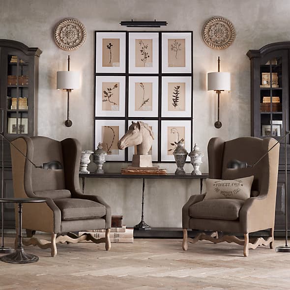 Restoration Hardware Os De Mouton Wing Chair