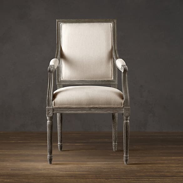 Restoration Hardware Vintage French Square Upholstered Armchair