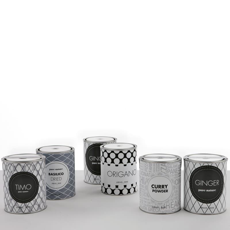 Декоративный элемент Adriani & Rossi Set of 4 black and white tin cans
