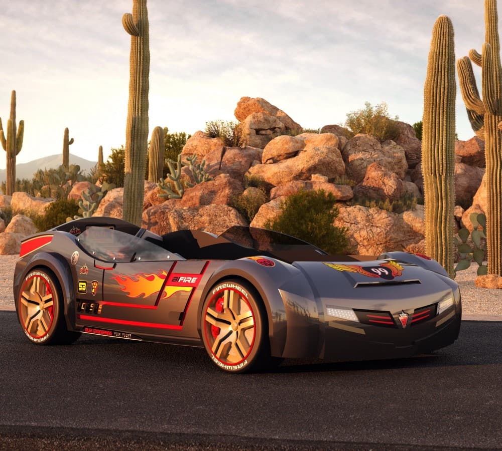 Детская кровать в виде машины CILEK Champion Racer Biturbo Carbed