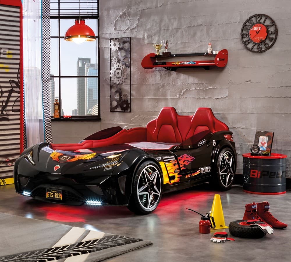 Детская кровать в виде машины CILEK Champion Racer Gts Carbed