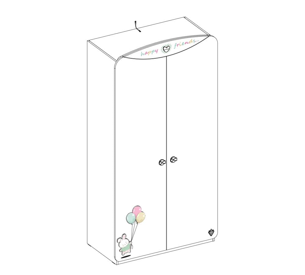 Гардероб CILEK Baby Girl 2 Doors Wardrobe