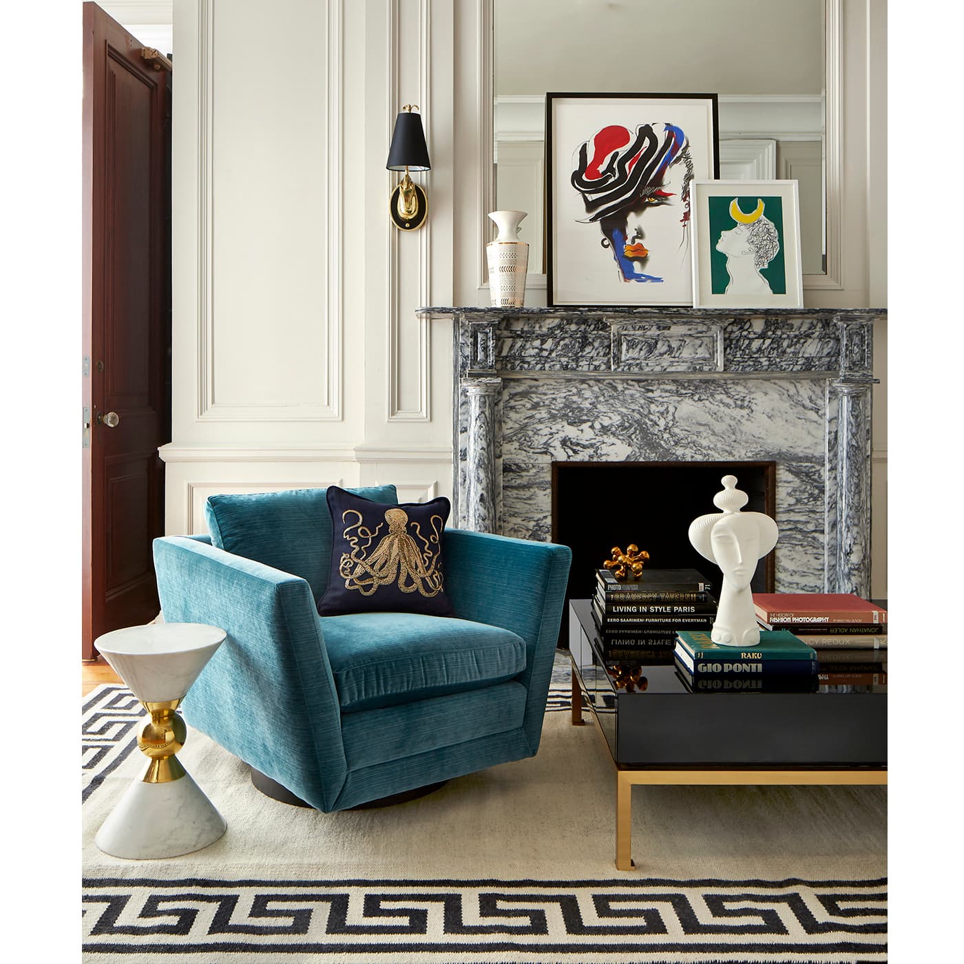 Кресло Jonathan Adler Sebastian Swivel Chair