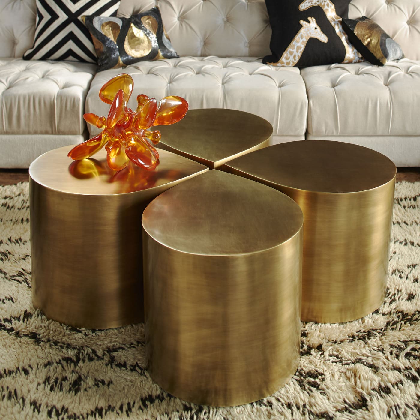 Столик Jonathan Adler Brass Teardrop Table