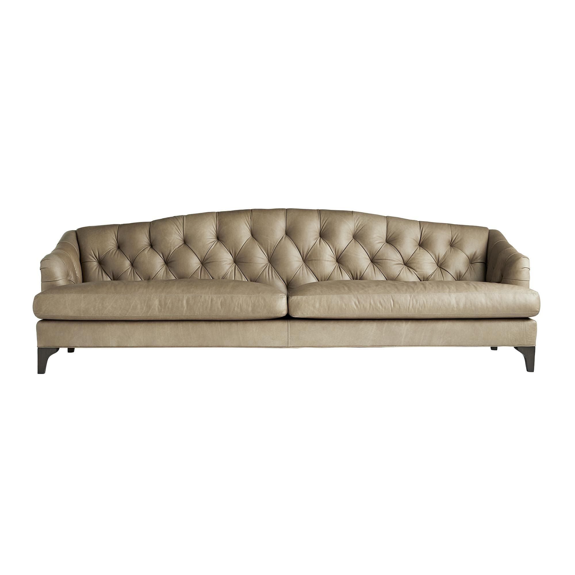 Диван Arteriors Klein Sofa Mushroom Leather Grey Ash