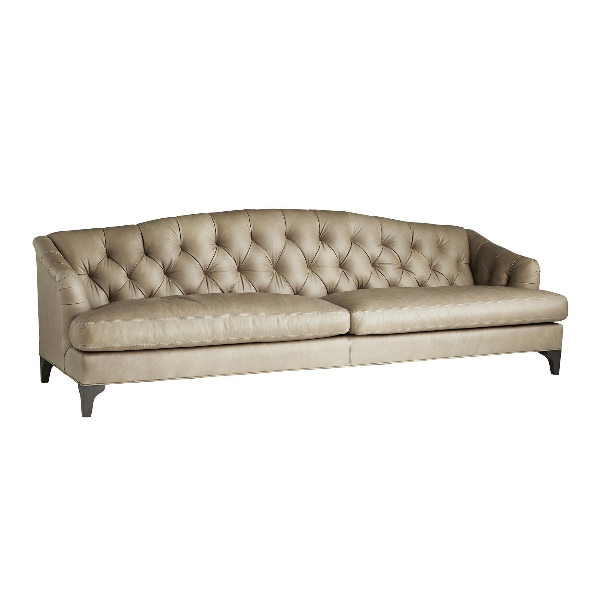 Диван Arteriors Klein Sofa Mushroom Leather Grey Ash