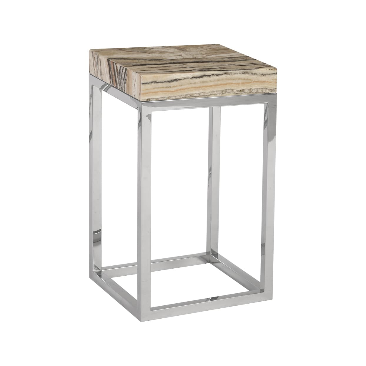 Приставной столик Phillips Collection Onyx Side Table, Stainless Steel Base