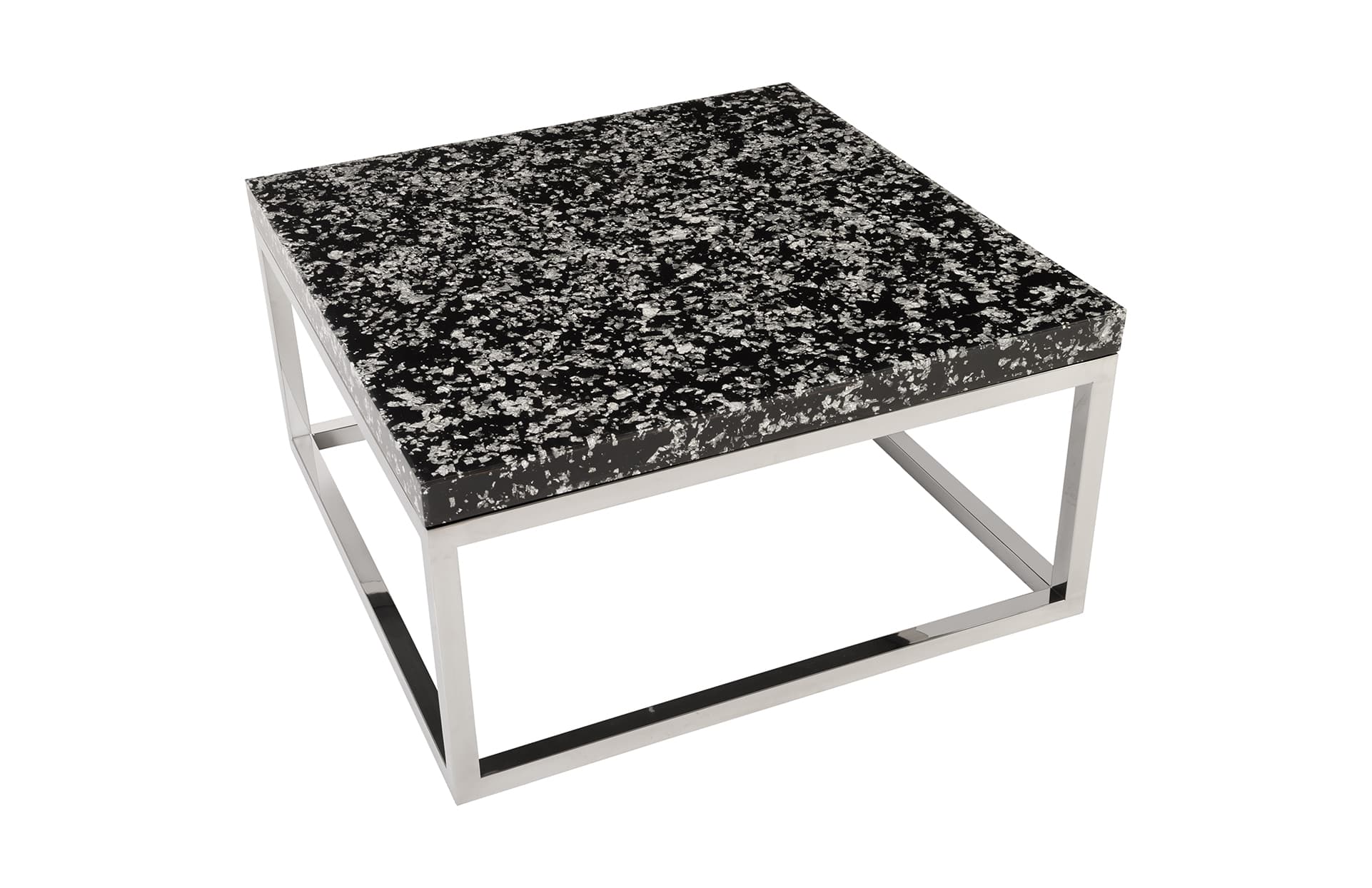 Кофейный столик Phillips Collection Captured Gold Flake, Coffee Table with Plated Brass Finish Base