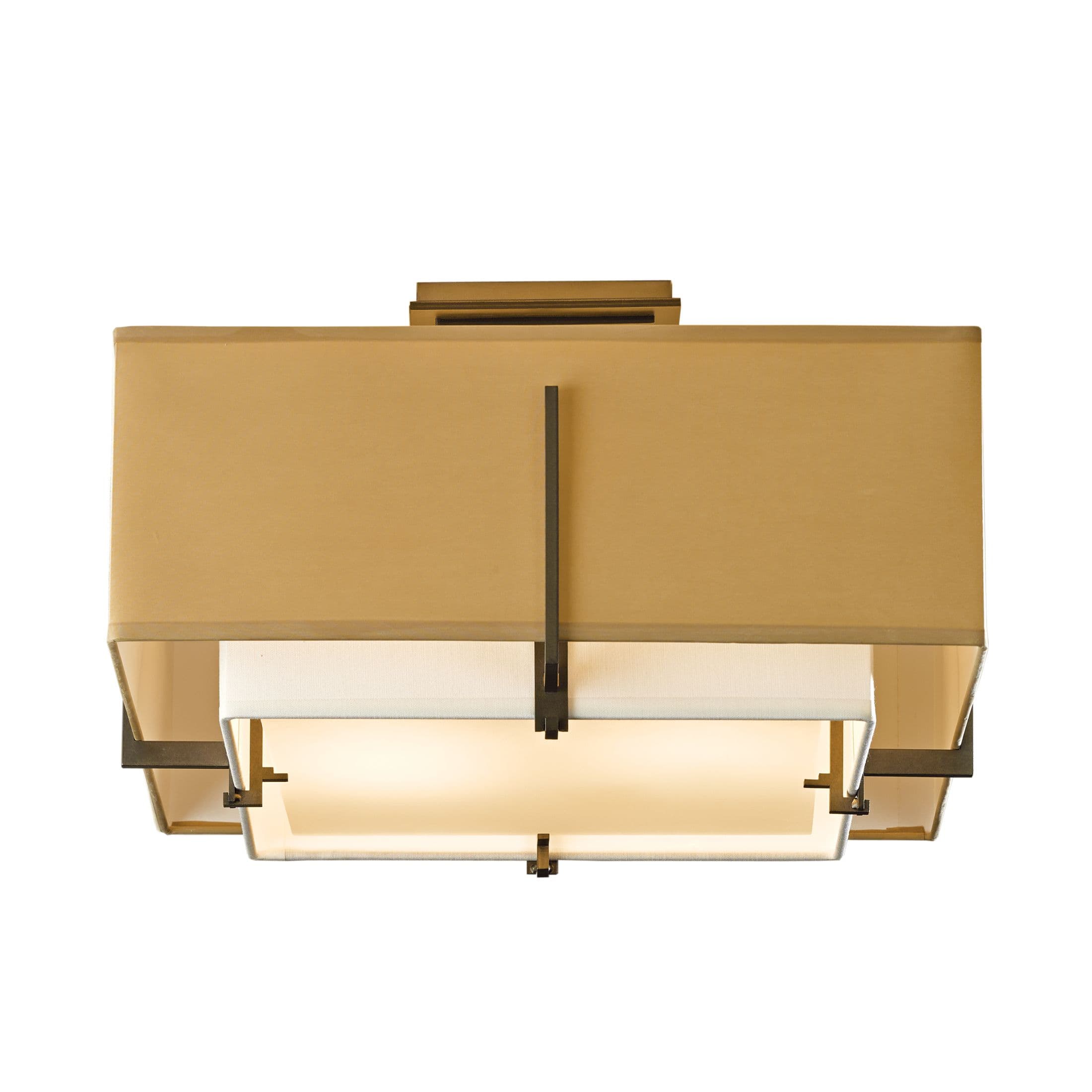 Люстра Hubbardton Forge Exos Square Small Double Shade Semi-Flush Hubbardton Forge