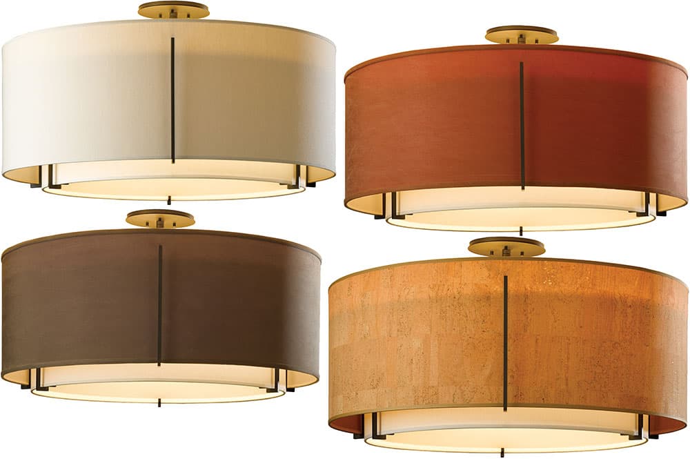 Люстра Hubbardton Forge Exos Small Double Shade Semi-Flush Hubbardton Forge