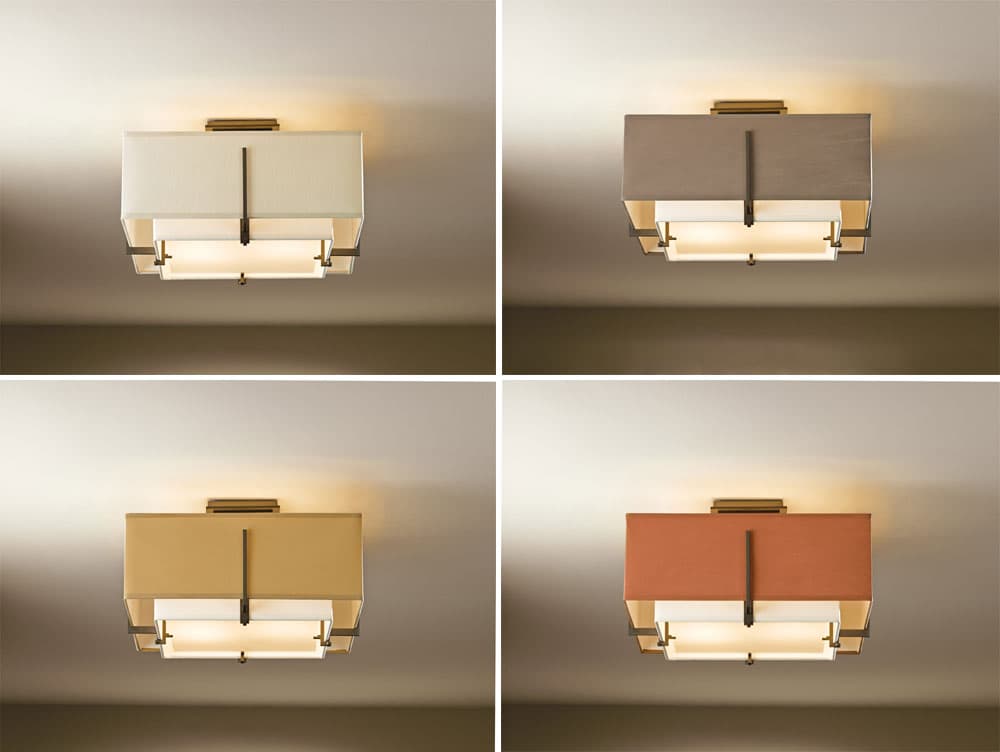 Люстра Hubbardton Forge Exos Square Small Double Shade Semi-Flush Hubbardton Forge