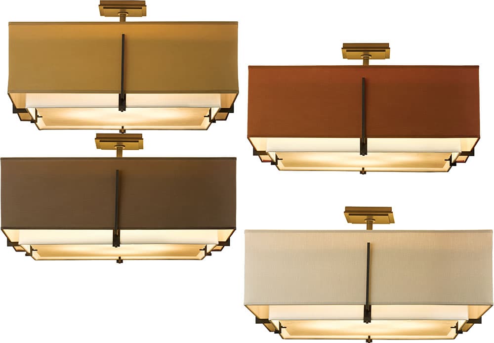 Люстра Hubbardton Forge Exos Square Small Double Shade Semi-Flush Hubbardton Forge