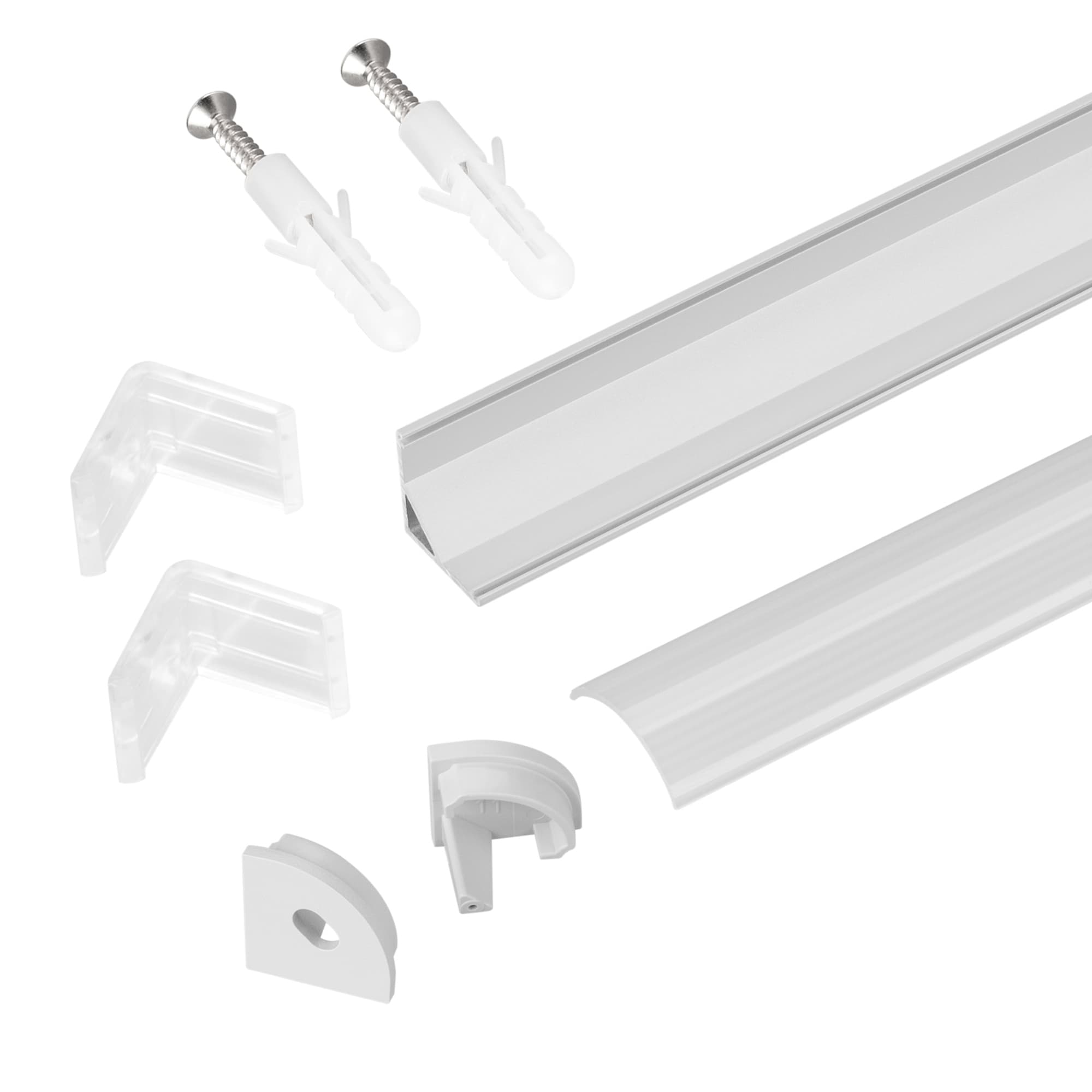 Профиль с экраном ARH-KANT-H16-2000 ANOD+OPAL (Arlight, Алюминий) 036770 — фото 3