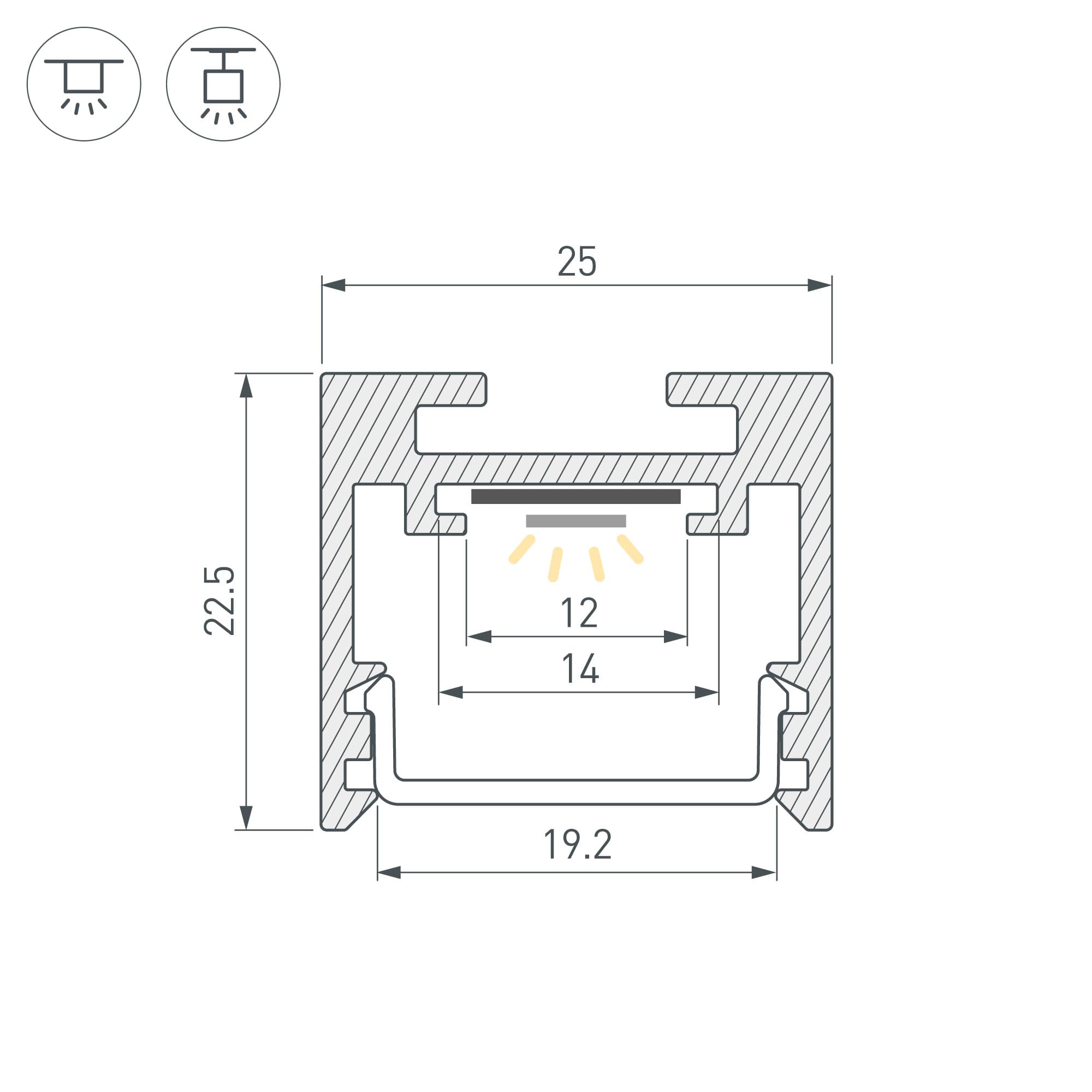 Профиль SL-LINE-2522-2500 CHAMPAGNE GOLD (Arlight, Алюминий) 051192 Arlight — фото 3