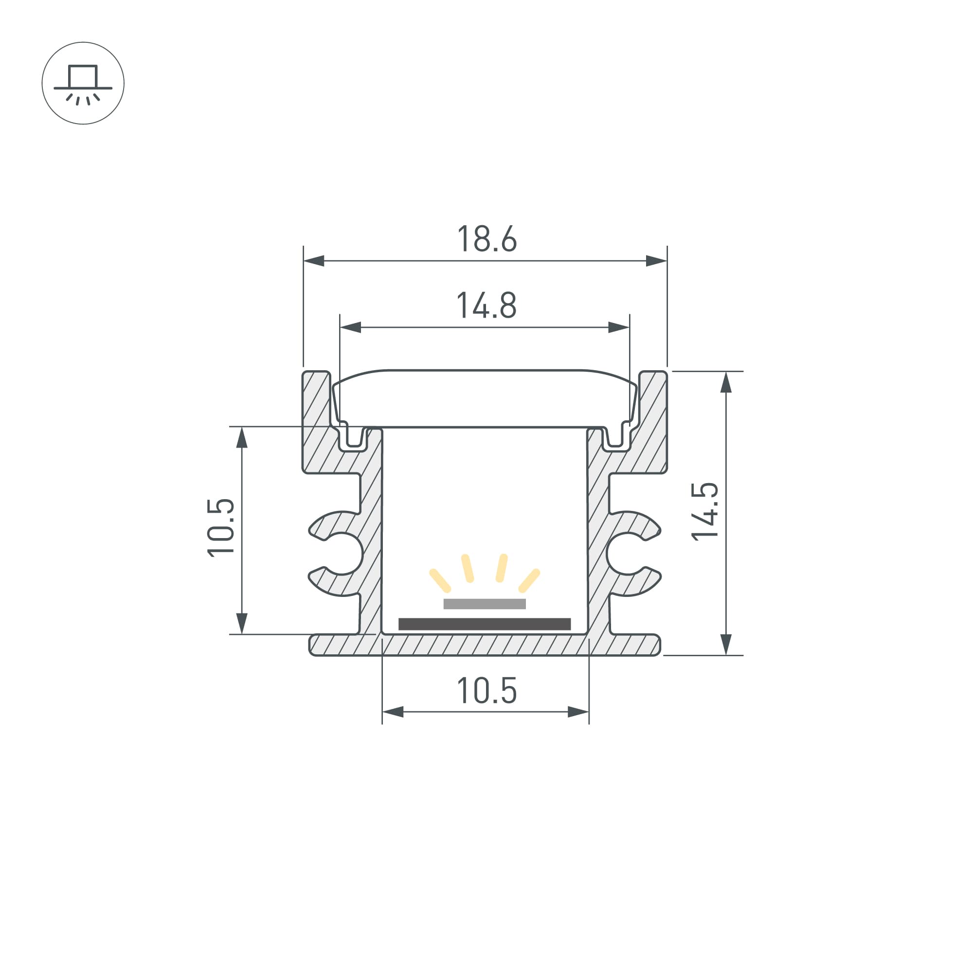 Профиль FLOOR18-H15-3000 ANOD BLACK (Arlight, Алюминий) 045672 — фото 3