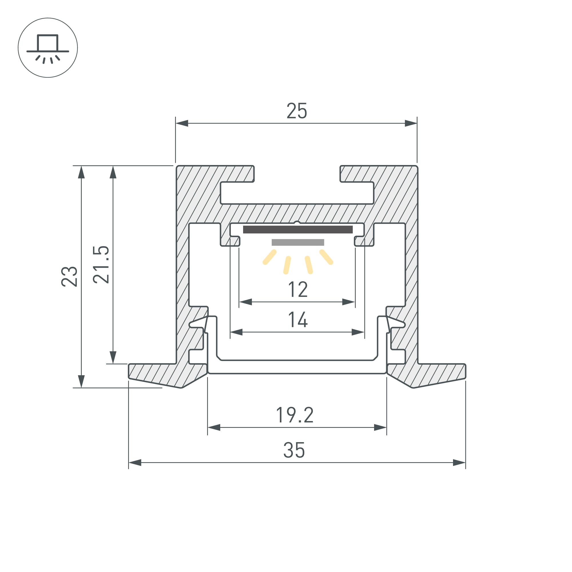 Профиль SL-LINE-3523-F-2500 WHITE (Arlight, Алюминий) 043117 — фото 3