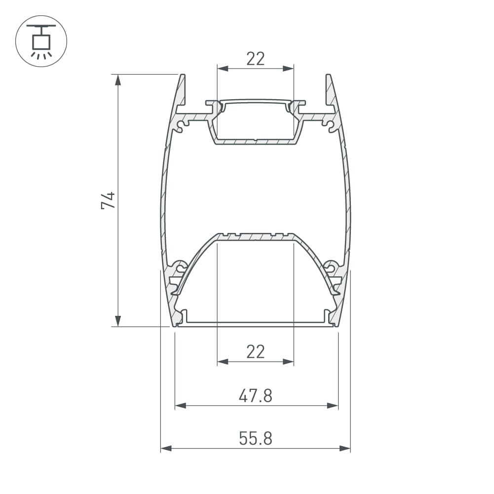 Профиль ARH-LINE-4874-DUAL-2000 ANOD (Arlight, Алюминий) 036345 — фото 4