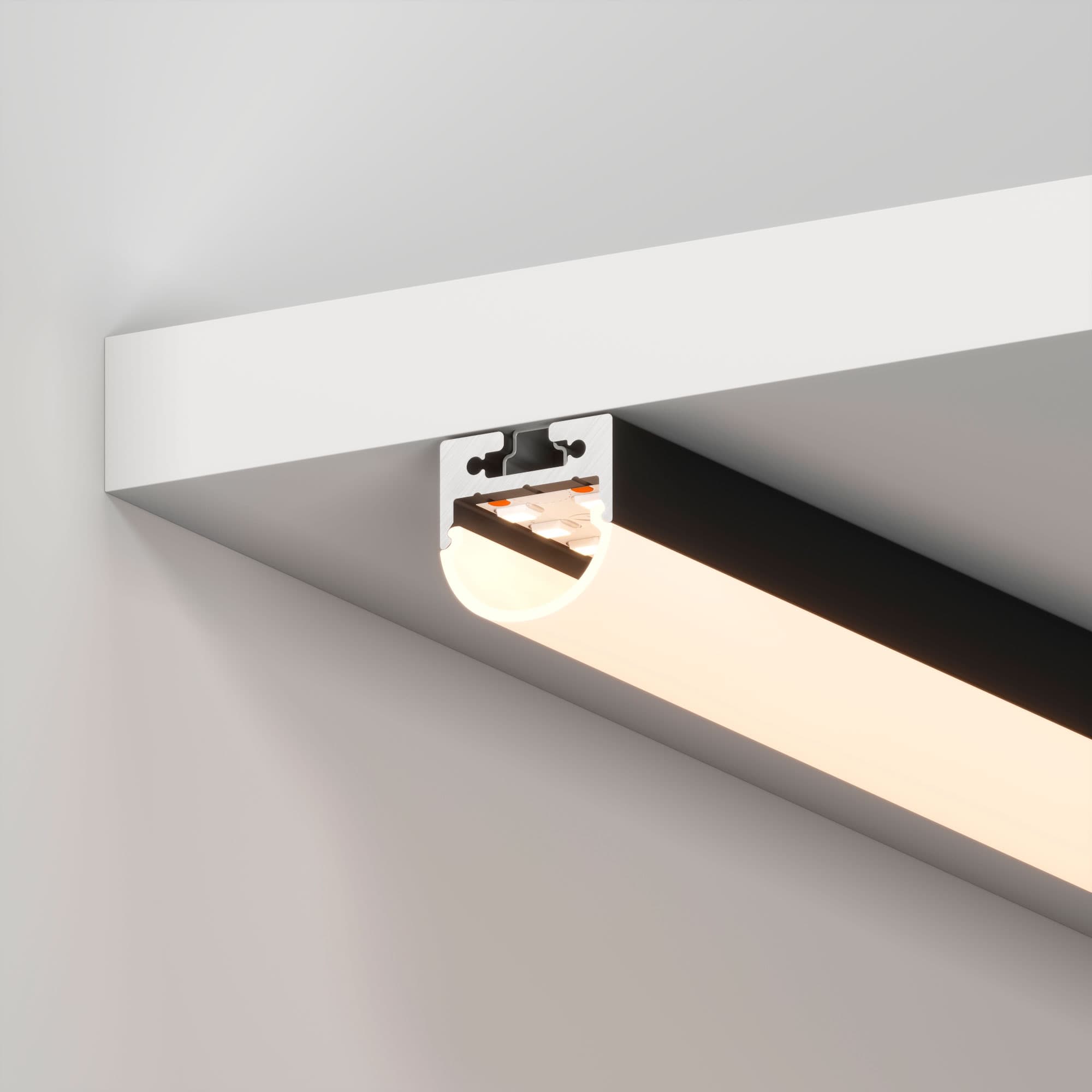 Профиль с экраном SL-LINE-2011M-2500 BLACK+OPAL ROUND (Arlight, Алюминий) 027992 — фото 4