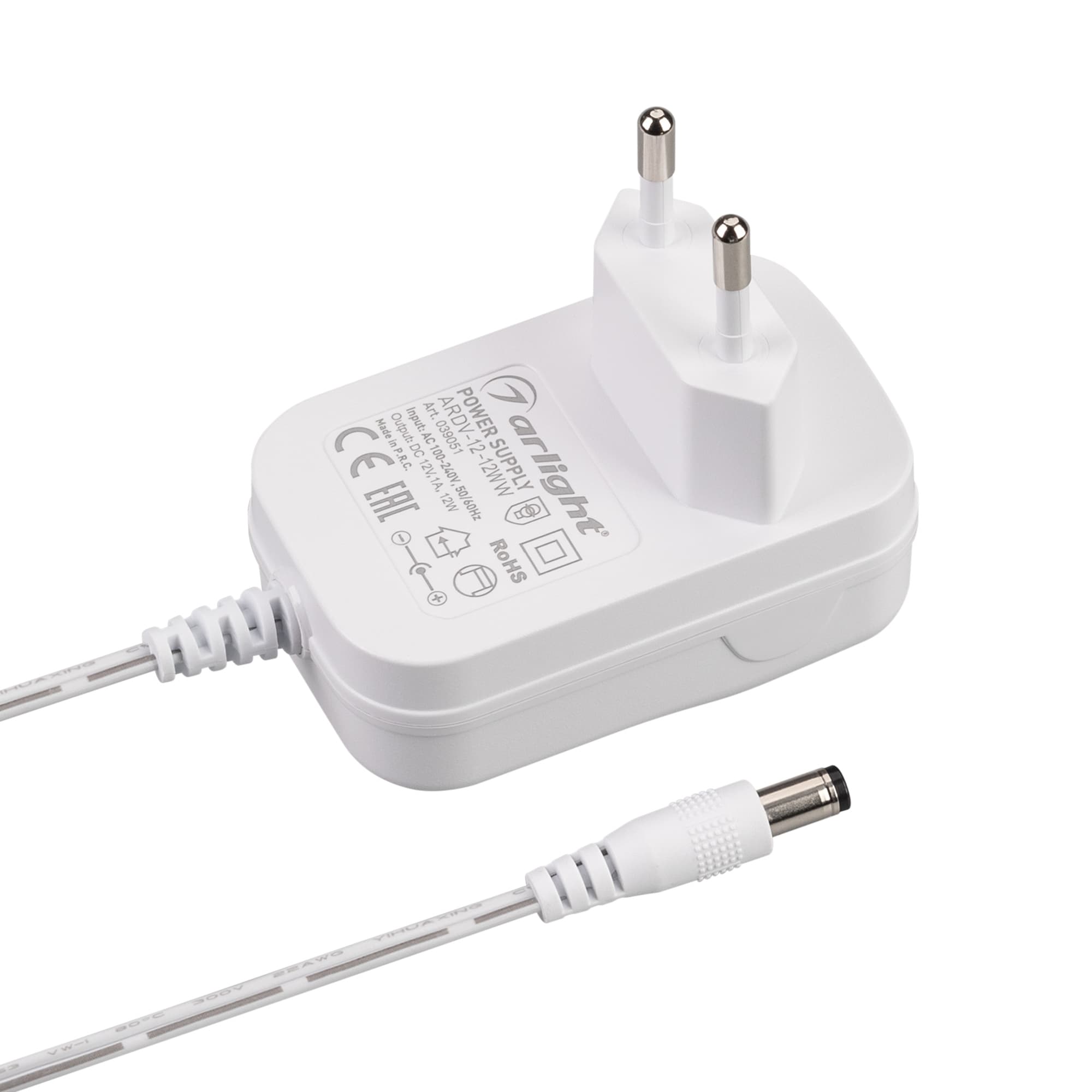 Блок питания ARDV-12-12WW (12V, 1A, 12W) (Arlight, Адаптер, 3 года) 039051 Arlight — фото 1