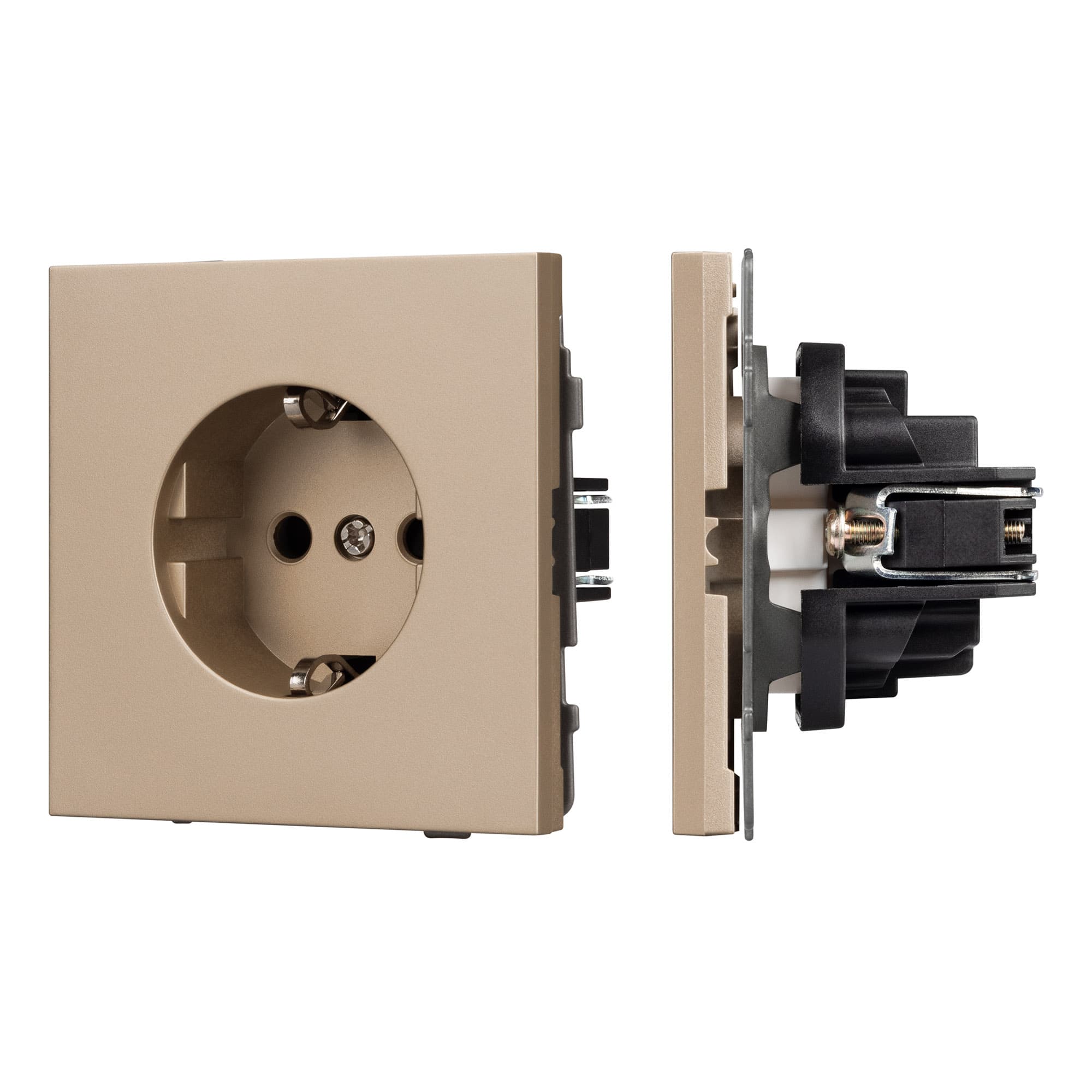 Механизм электрической розетки SCT-TENDO-MEU1-PL-GD (230V, 16A) (Arlight, Песочный) 054081