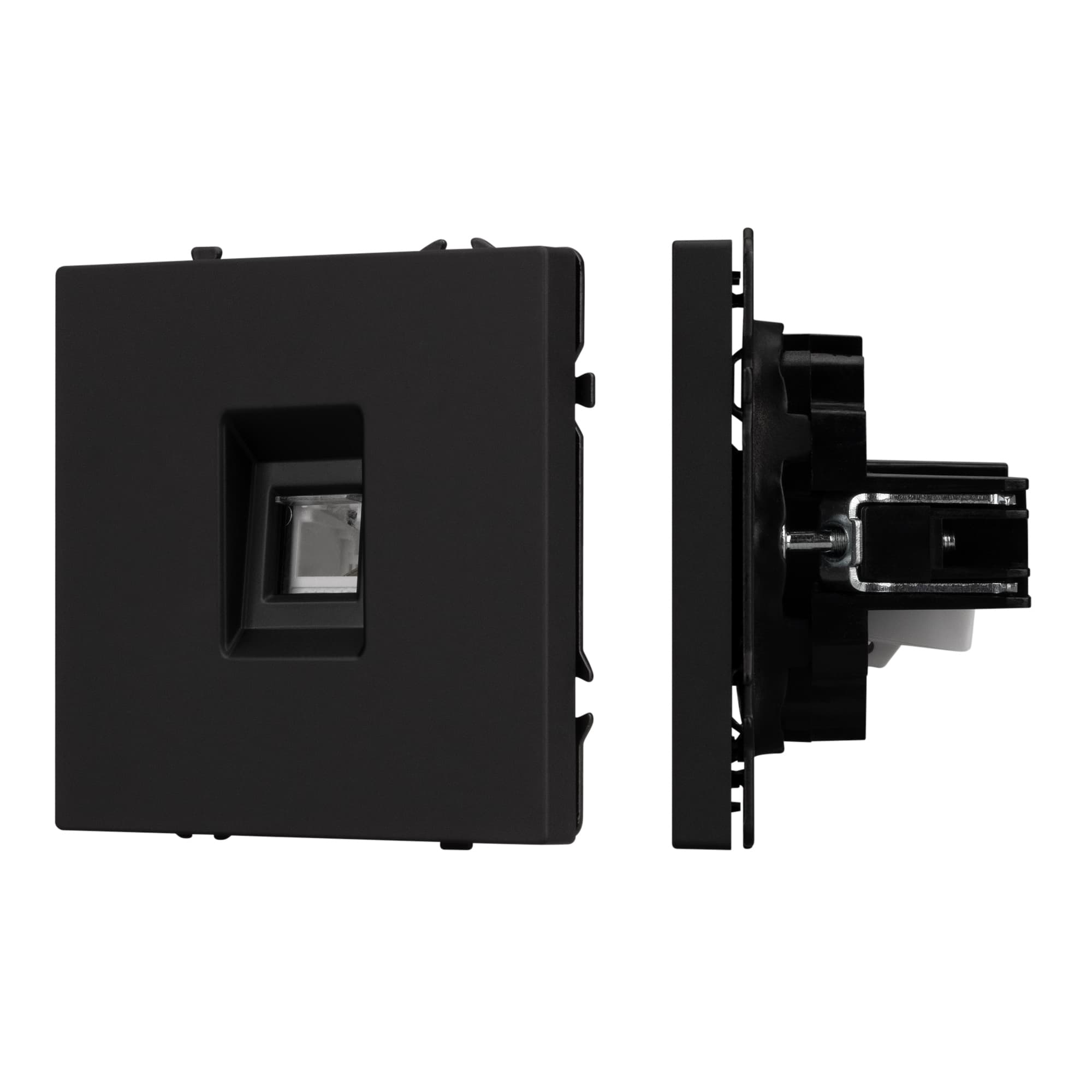 Механизм телефонной розетки SCT-NOBE-MTL1-SFPL-BK (RJ-11, 4C) (Arlight, Черный оникс) 054301