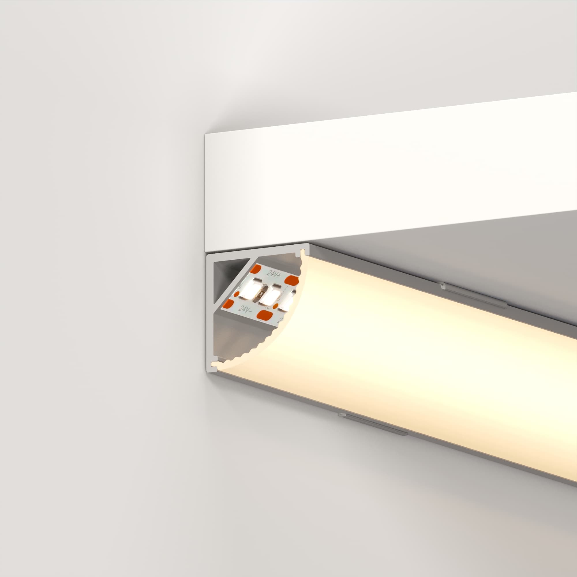 Профиль с экраном ARH-KANT-H16-2000 ANOD+OPAL (Arlight, Алюминий) 036770 — фото 7