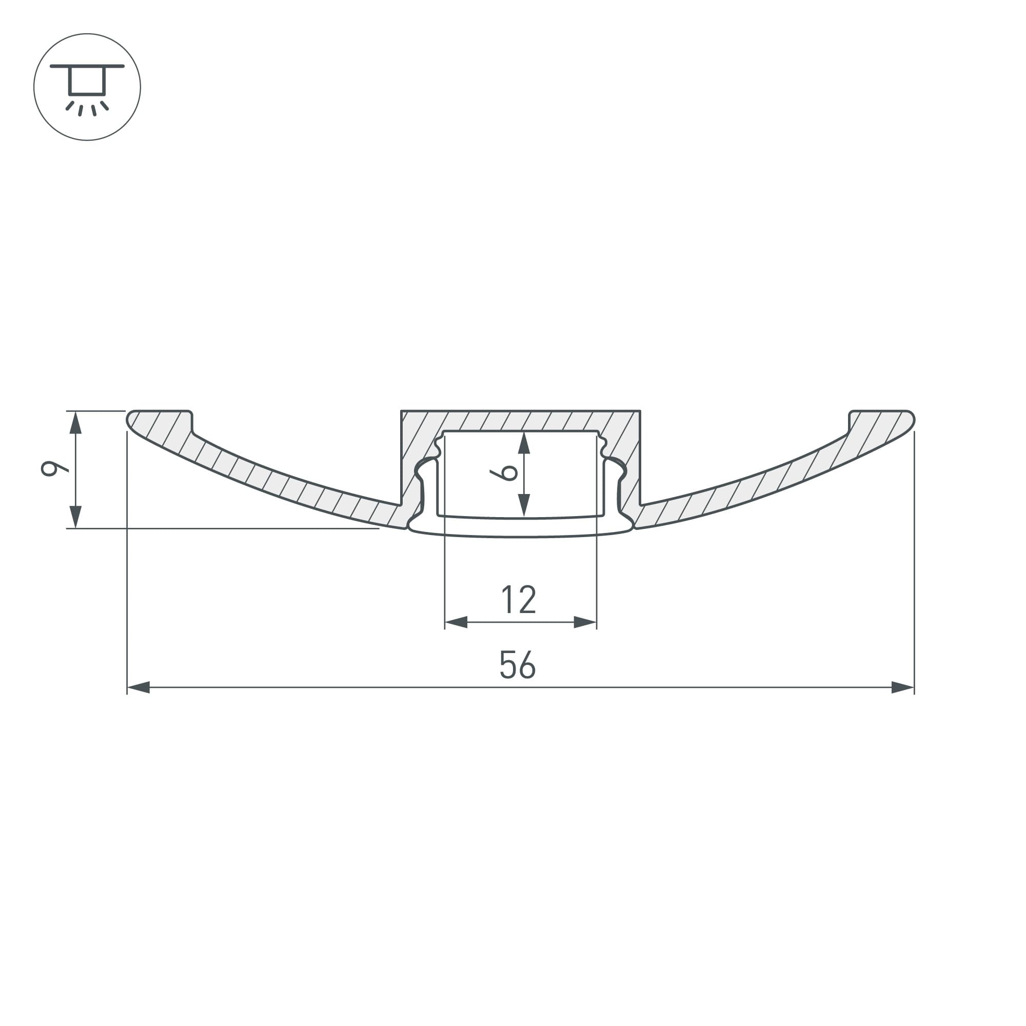 Профиль ARH-FLAT-2000 ANOD (Arlight, Алюминий) 016149 — фото 3