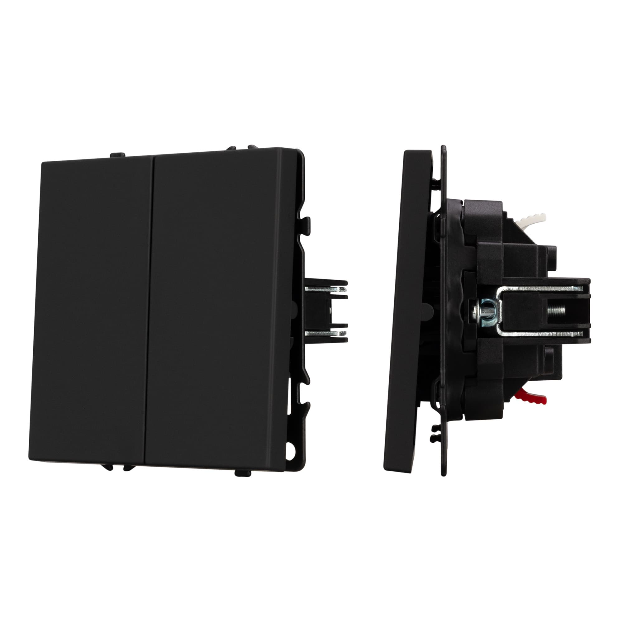 Механизм выключателя двухклавишный проходной SWT-NOBE-MKP2-SFPL-BK (230V, 10A) (Arlight, Черный оникс) 054255