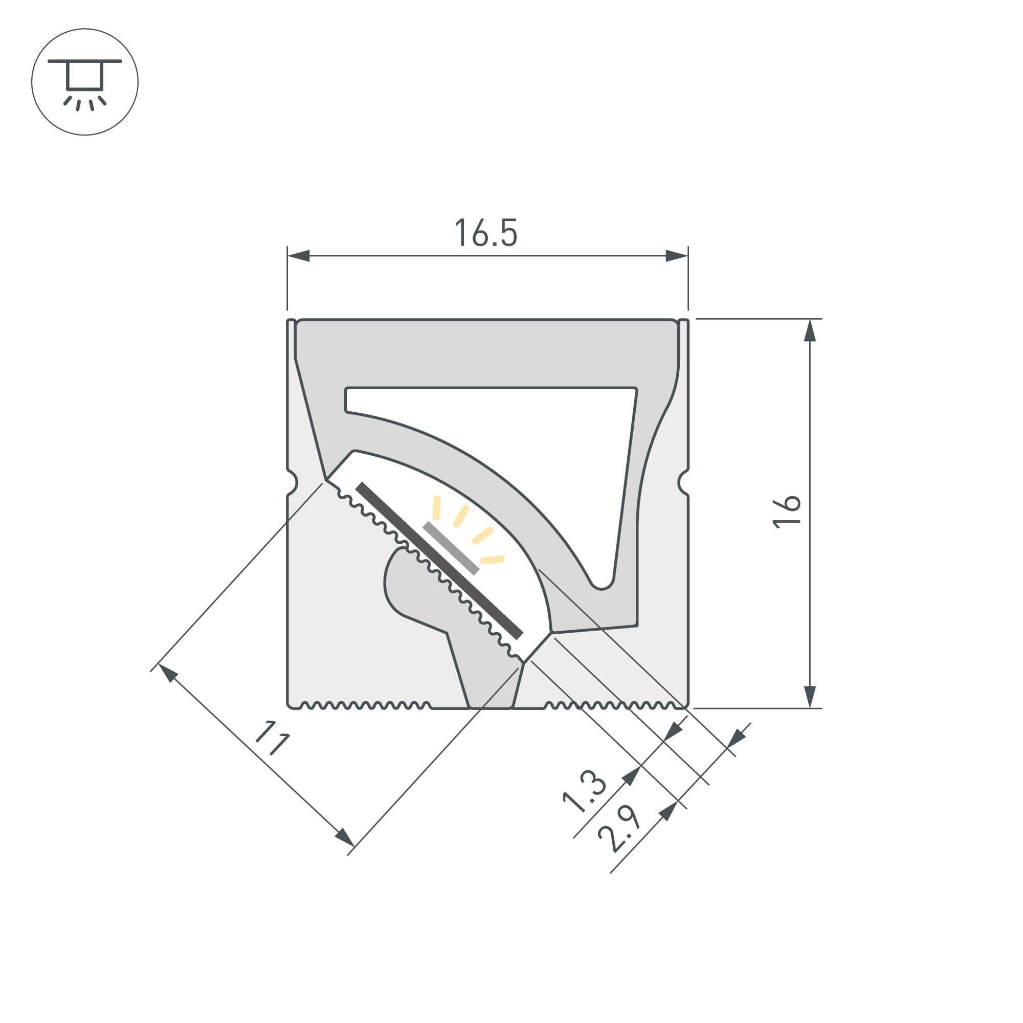 Силиконовый профиль WPH-FLEX-1616-TWIST-S11-5m WHITE (Arlight, Силикон) 059568 Arlight — фото 2