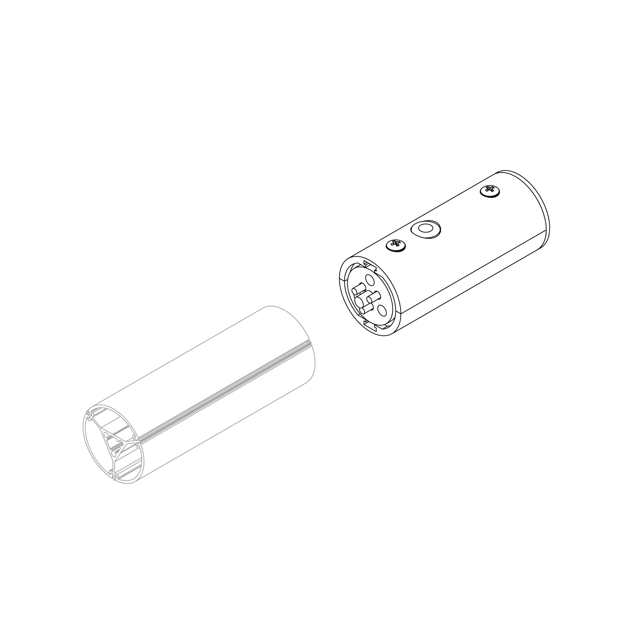 Заглушка ROUND-D36-360 BLACK с отверстием (Arlight, Металл) 050534 — фото 3