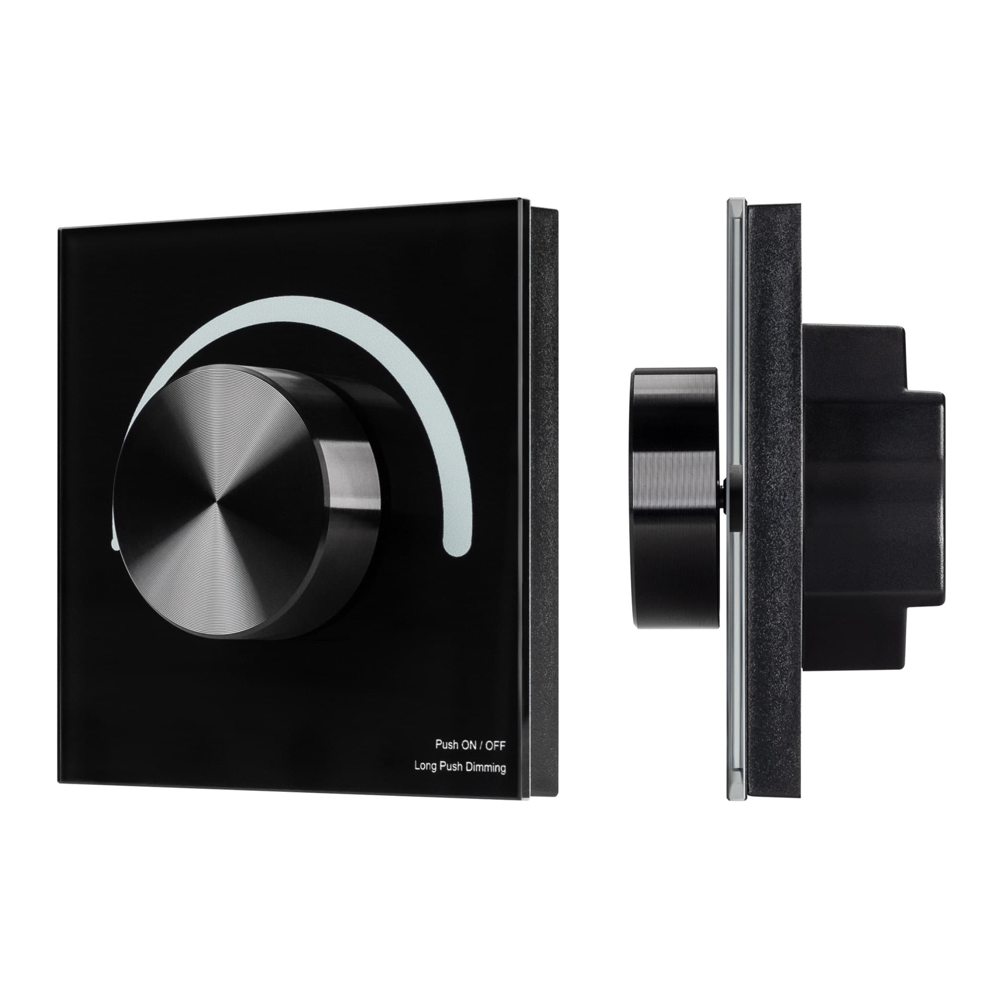Панель SMART-P99-DIM-G-IN Black (230V, 1.5A, 0/1-10V, Rotary, 2.4G) (Arlight, Стекло) 028433 — фото 1