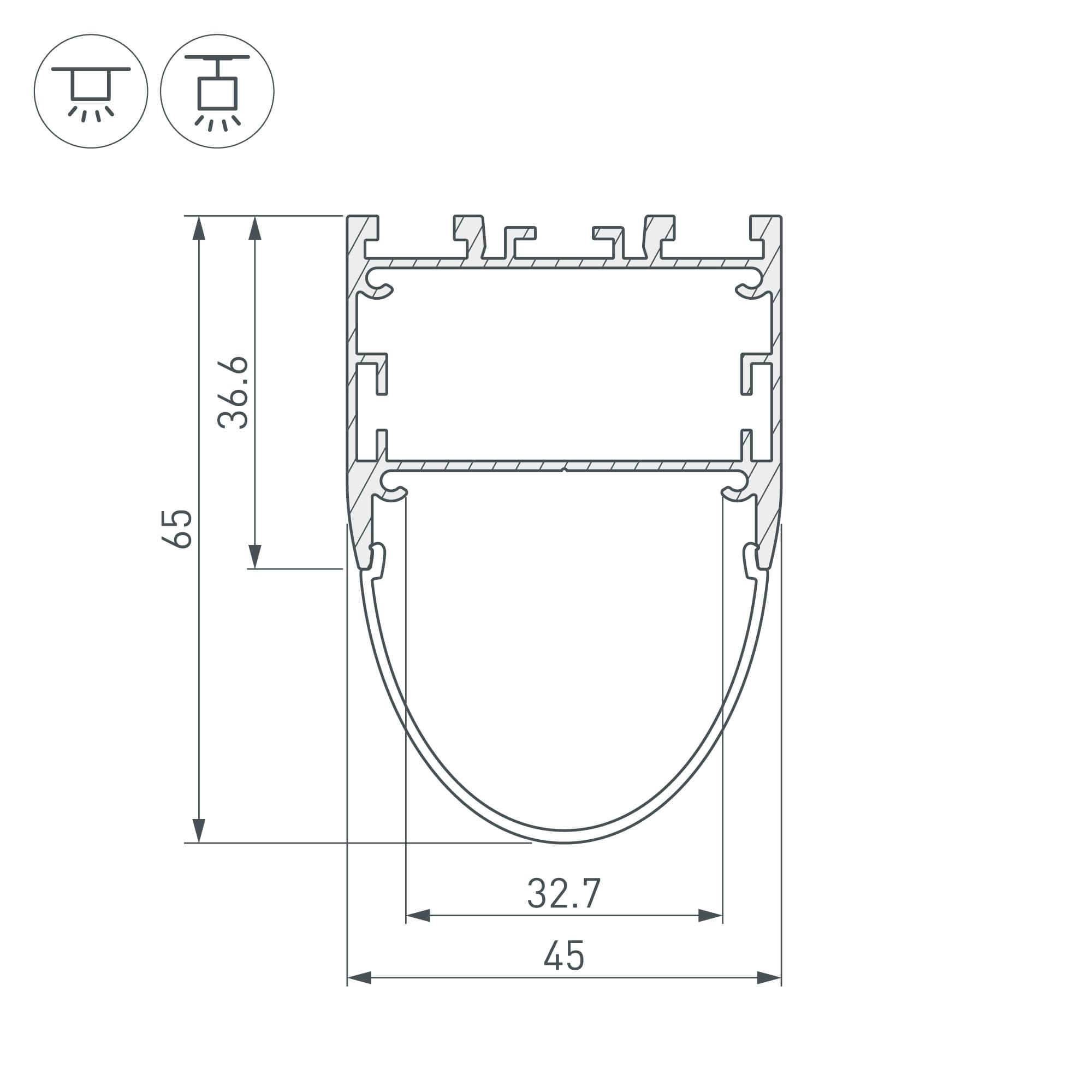 Профиль ARH-LINE-B-3652-2000 ANOD (Arlight, Алюминий) 036347 — фото 3