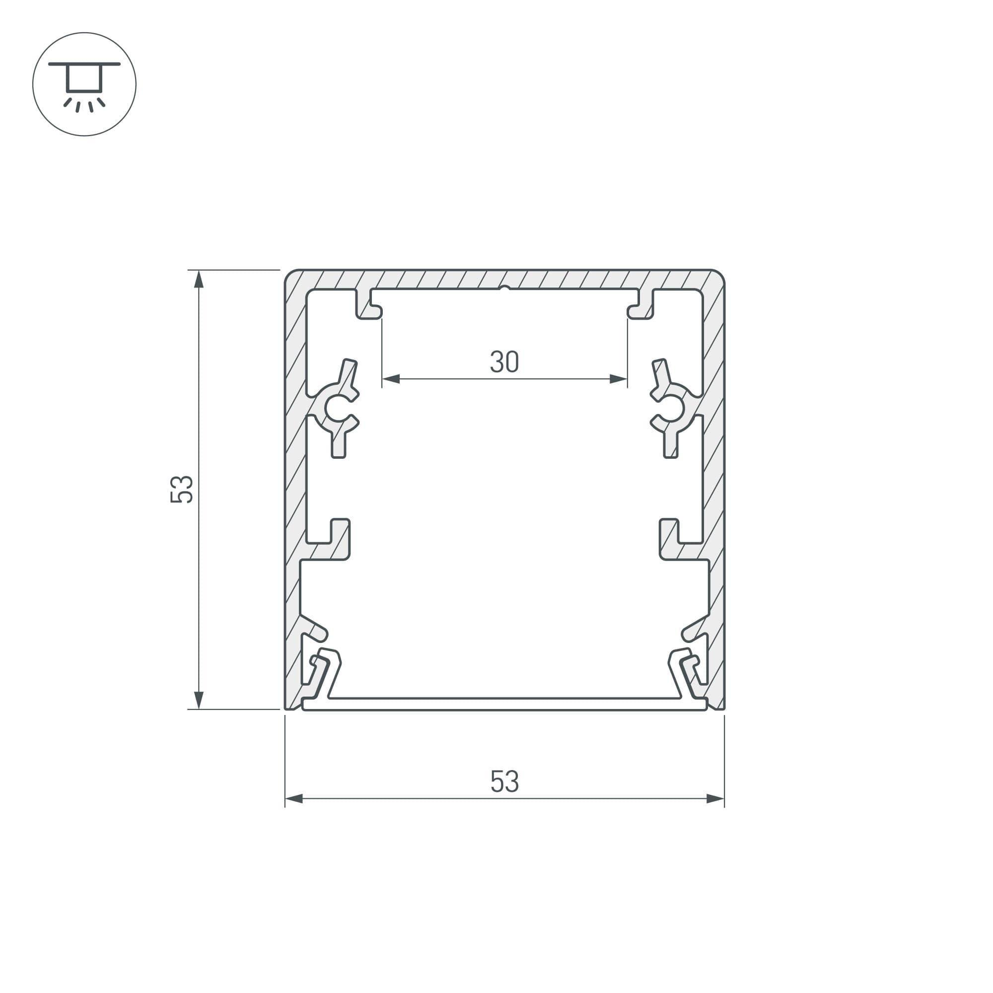 Профиль TOP-LINIA53-2000 ANOD (Arlight, Алюминий) 016989 Arlight — фото 3
