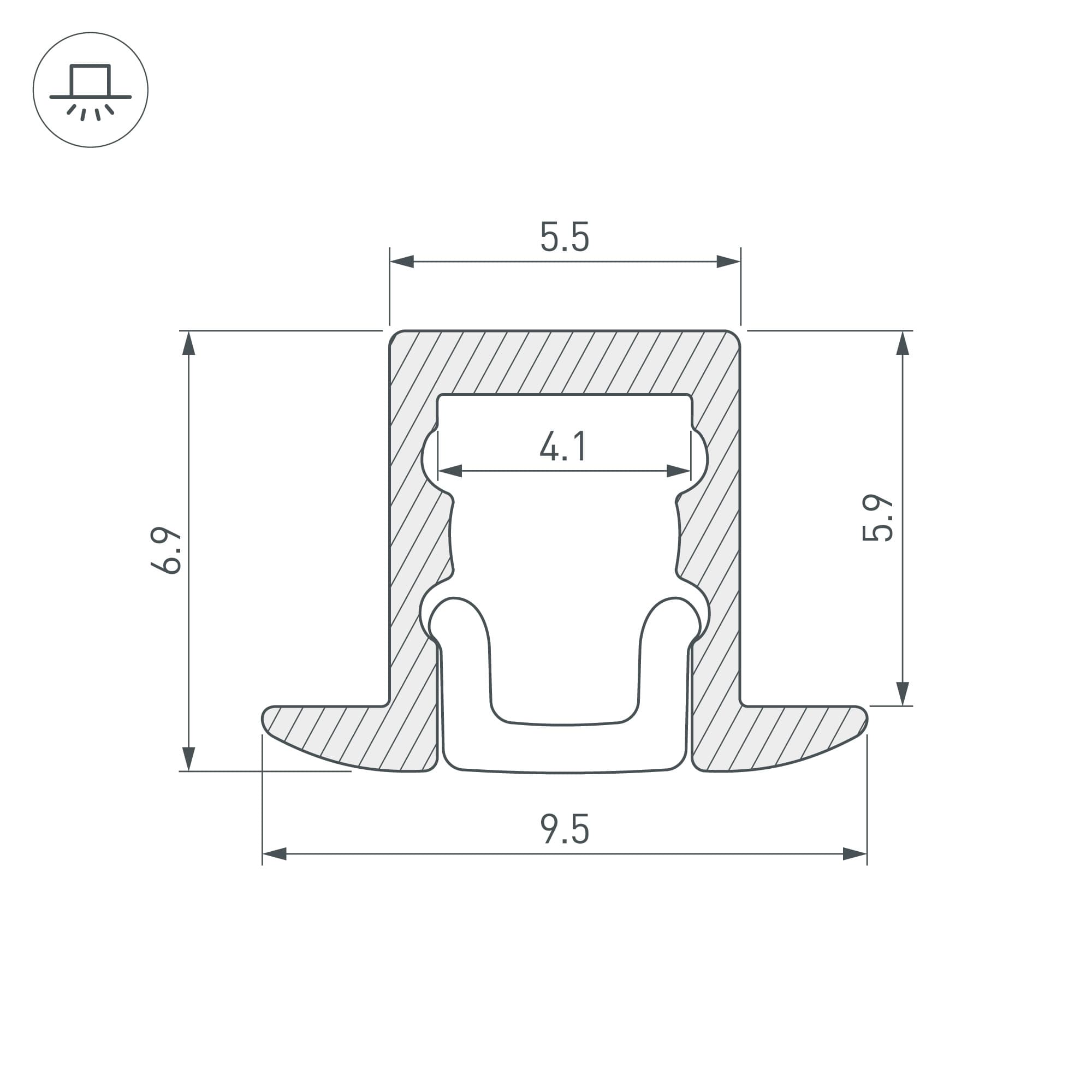 Профиль ARH-MICRO-F-W4-2000 ANOD (Arlight, Алюминий) 036400 — фото 3