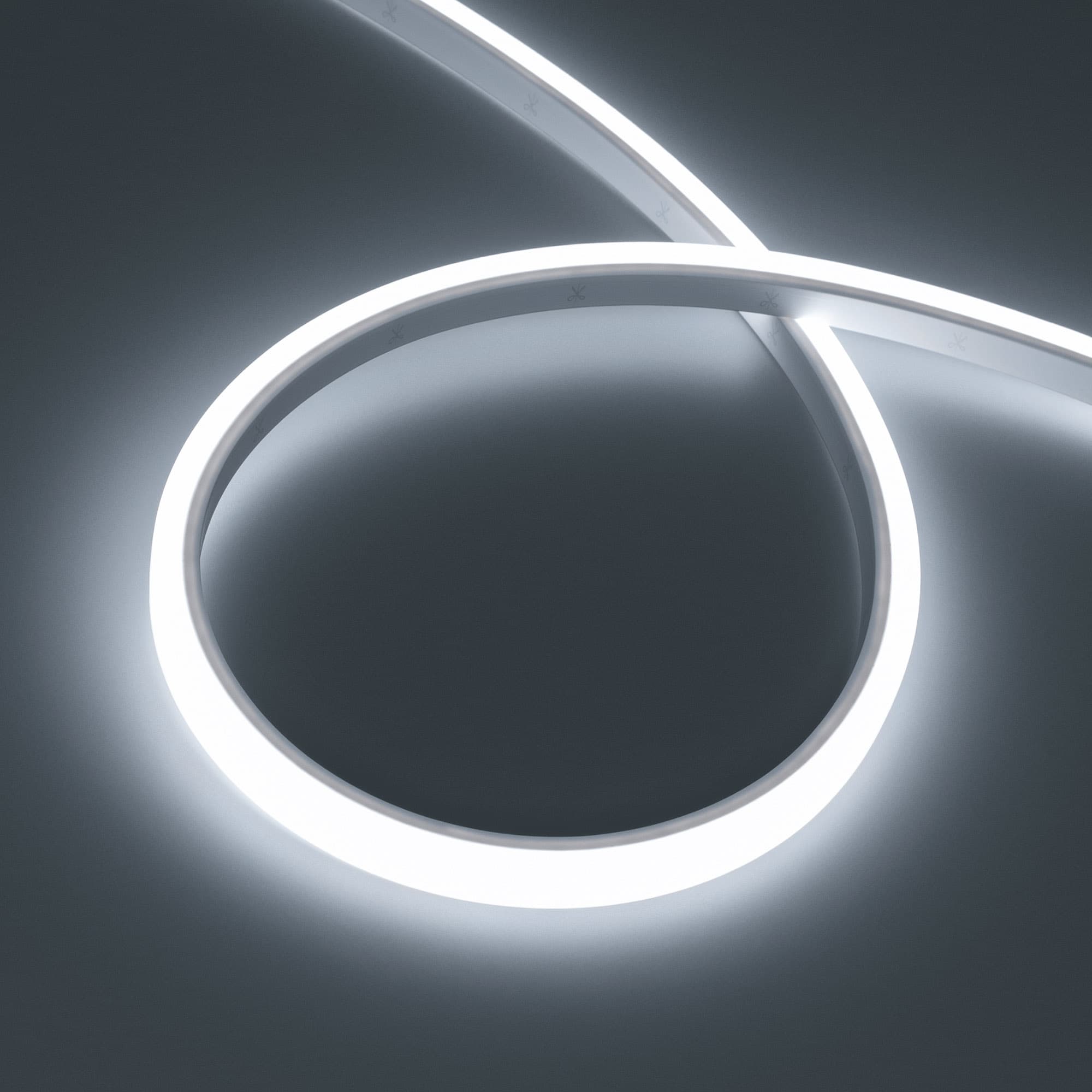 Светодиодная лента герметичная WAVE-TOP-PU-A144-10x10mm 24V White5700 (5 W/m, IP68, 5m, wire x2) (Arlight, Вывод боковой, 3 года) 052432