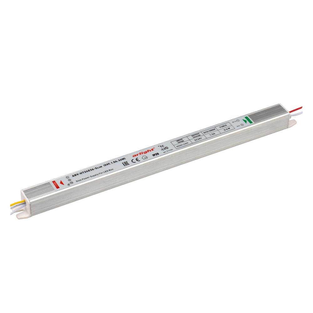 Блок питания ARV-HT24036-Slim (24V, 1.5A, 36W) (Arlight, Металл) 019484 Arlight